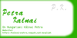 petra kalnai business card